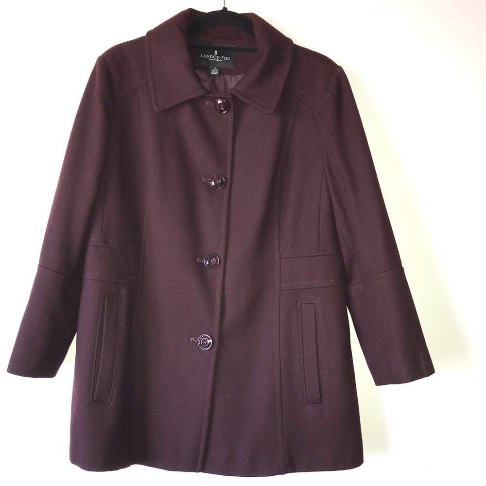 NWOT London Fog Women’s Lined Wool Coat - L